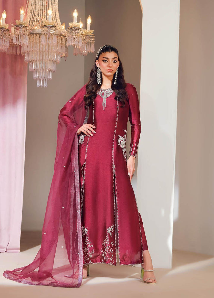 Mahum Asad Luxury Pret  Silk 3 Piece Dress MA23FE CRUSH