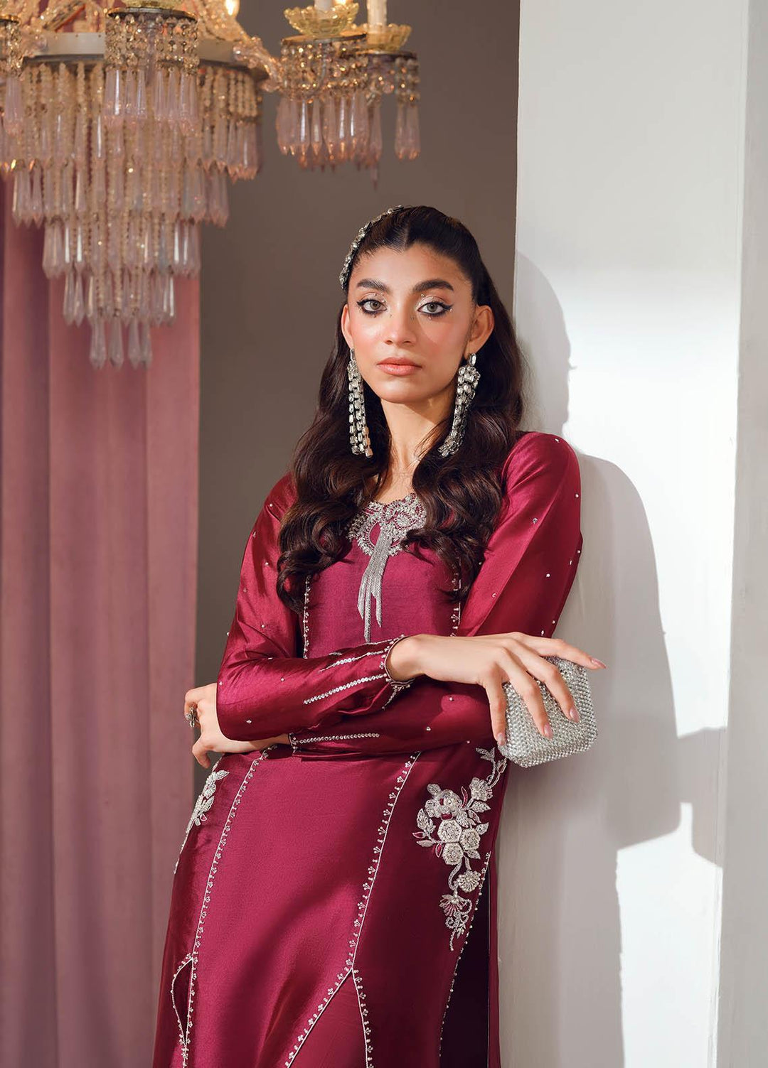 Mahum Asad Luxury Pret  Silk 3 Piece Dress MA23FE CRUSH