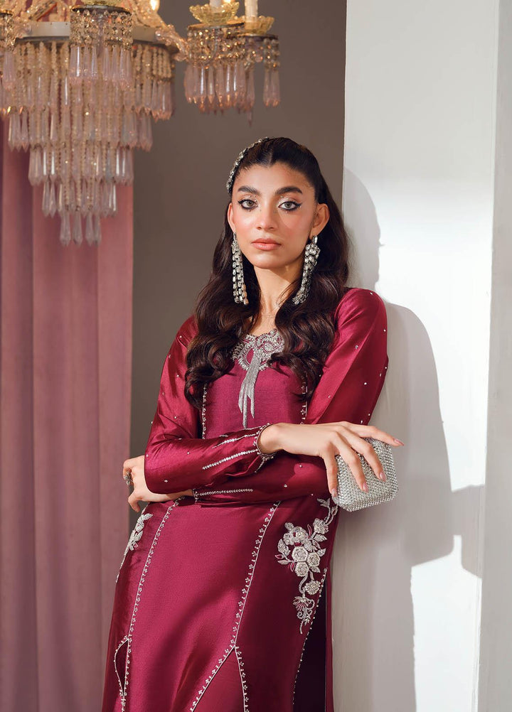 Mahum Asad Luxury Pret  Silk 3 Piece Dress MA23FE CRUSH