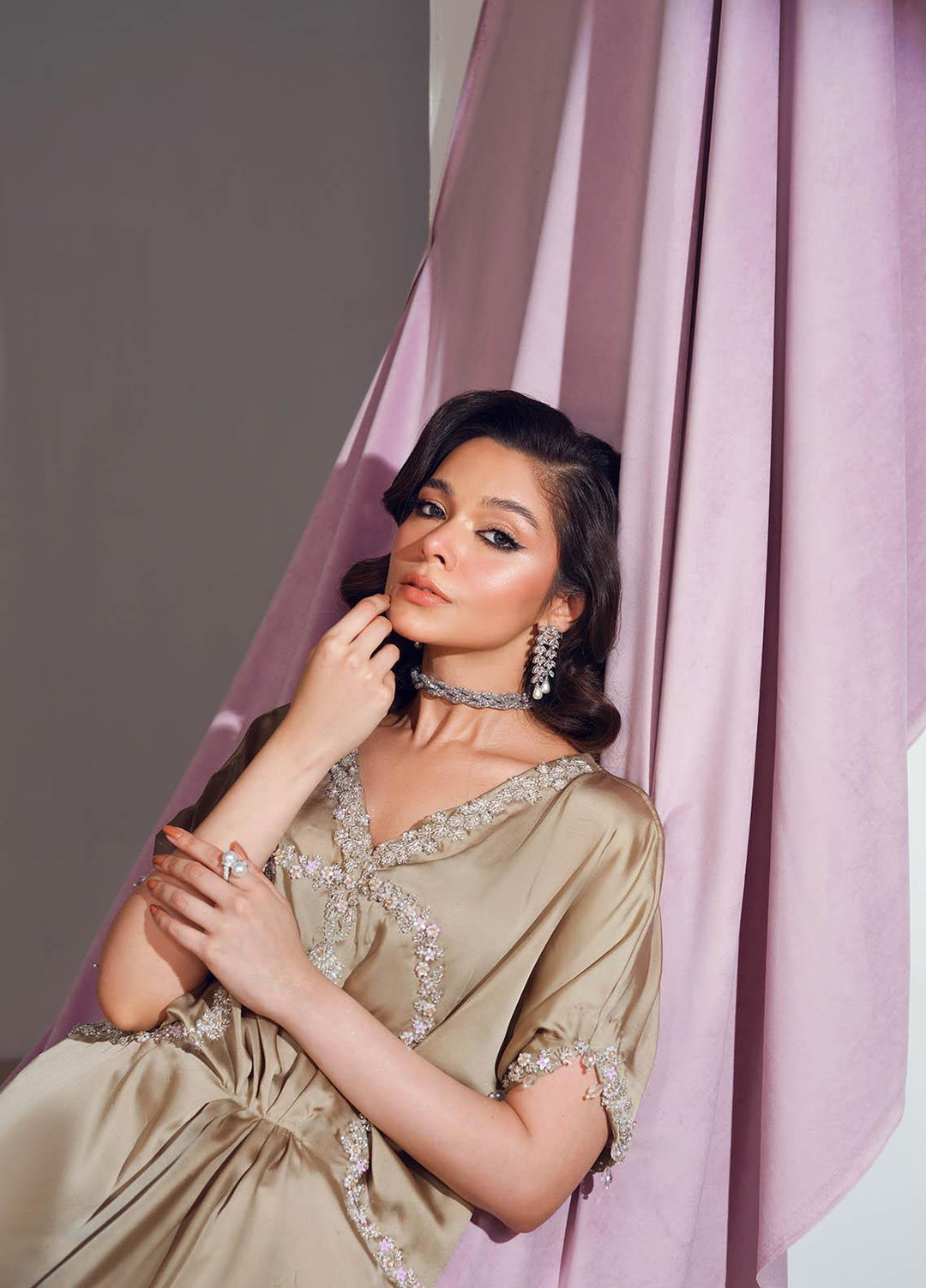Mahum Asad Luxury Pret  Silk Kaftan MA23FE GROOVE