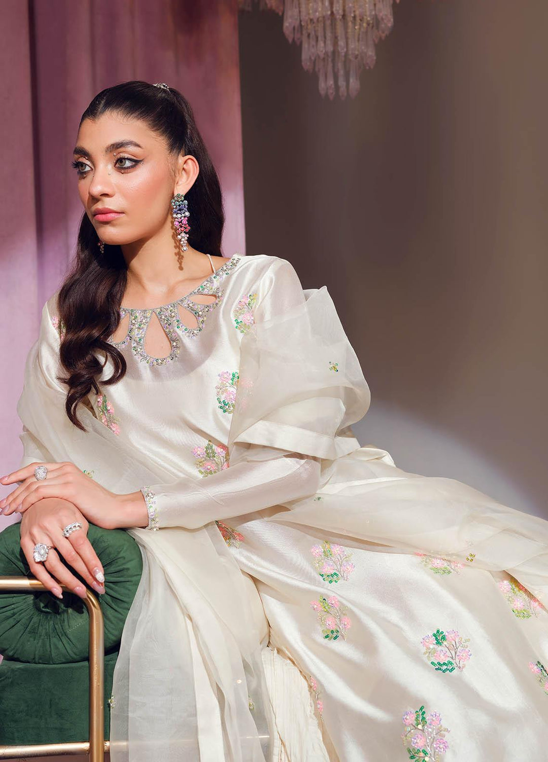 Mahum Asad Luxury Pret  Silk 3 Piece Dress MA23FE GODDESS