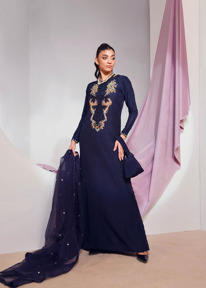 Mahum Asad Luxury Pret  Raw Silk 3 Piece Dress MA23FE BLOOM