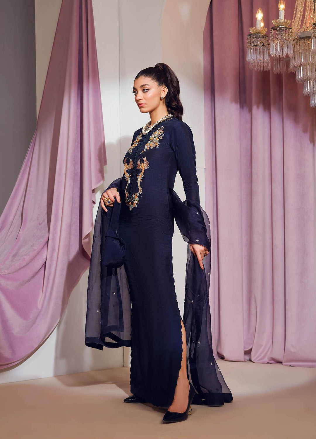 Mahum Asad Luxury Pret  Raw Silk 3 Piece Dress MA23FE BLOOM