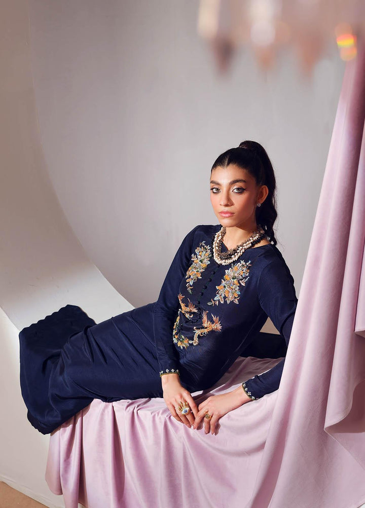 Mahum Asad Luxury Pret  Raw Silk 3 Piece Dress MA23FE BLOOM