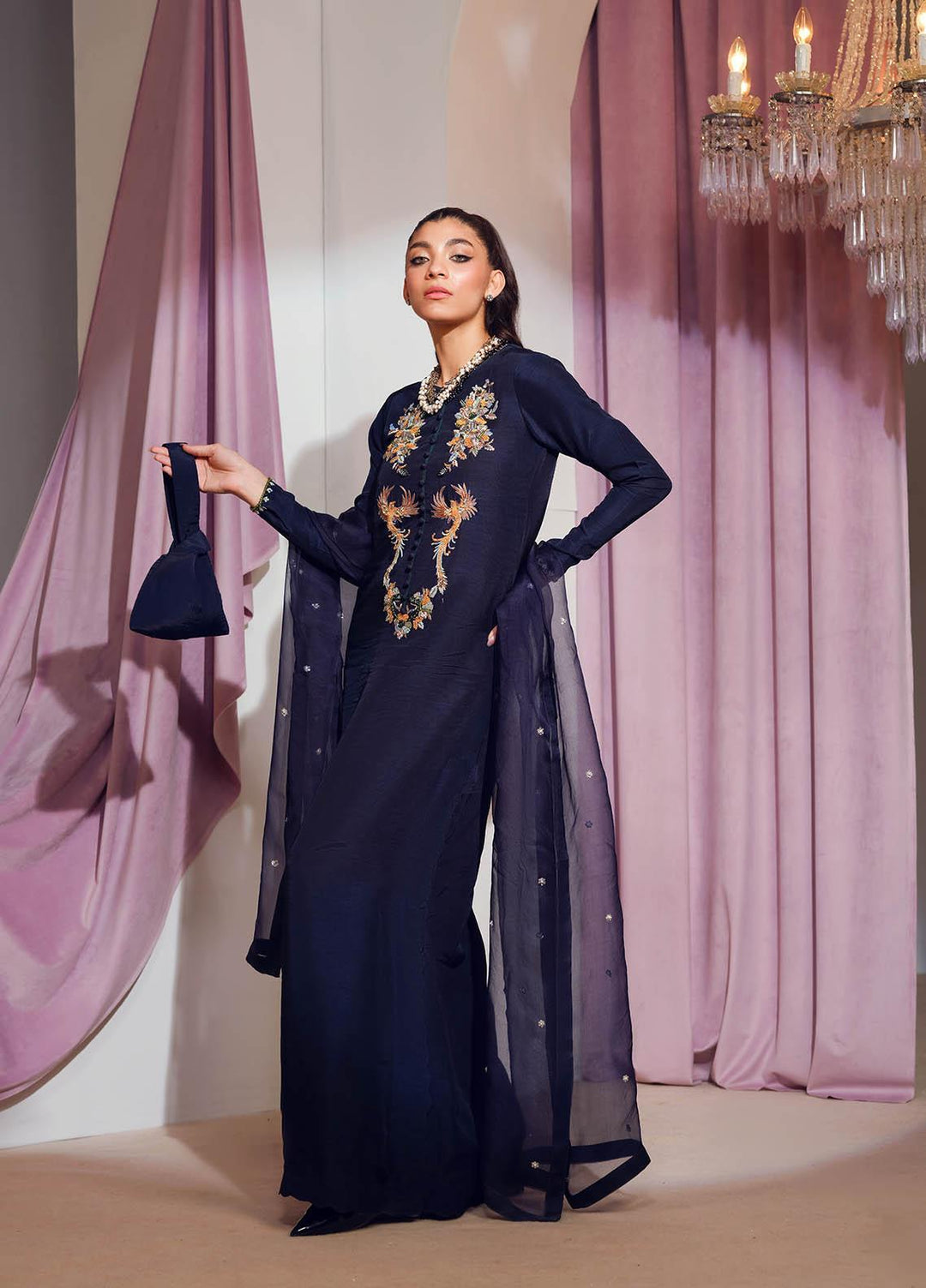 Mahum Asad Luxury Pret  Raw Silk 3 Piece Dress MA23FE BLOOM