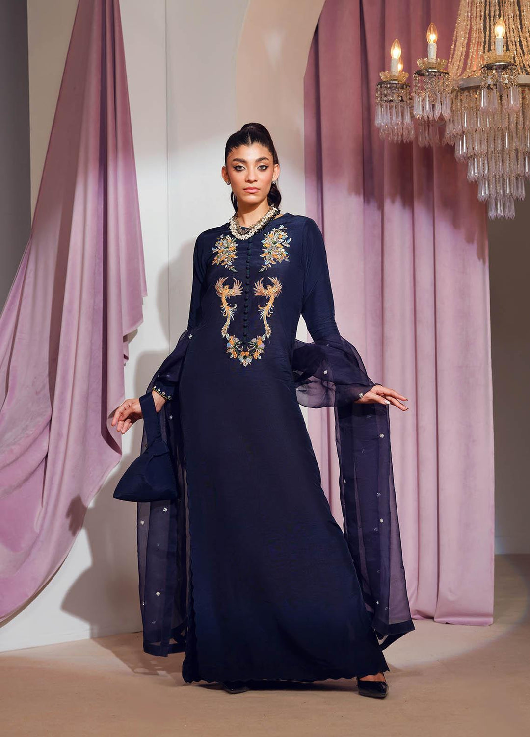 Mahum Asad Luxury Pret  Raw Silk 3 Piece Dress MA23FE BLOOM