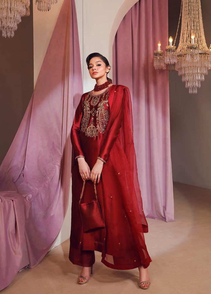 Mahum Asad Luxury Pret  Silk 3 Piece Dress MA23FE LA BELLA
