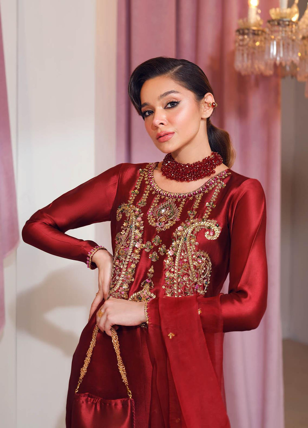 Mahum Asad Luxury Pret  Silk 3 Piece Dress MA23FE LA BELLA