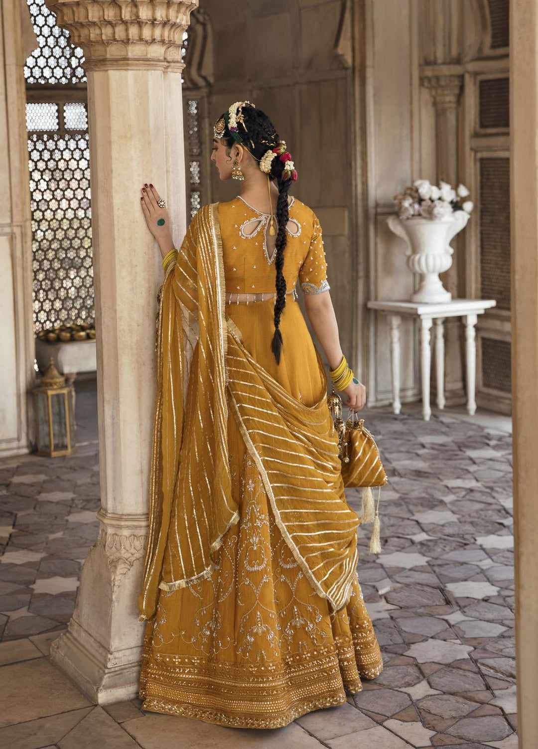 Mahum Asad Luxury Pret  Raw Silk 3 Piece Dress MA23GPS NAZNEEN