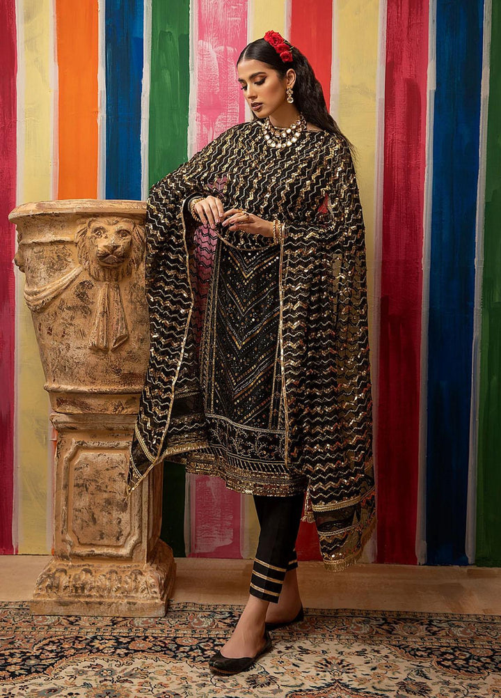 Mahum Asad Luxury Pret Embroidered Chiffon 3 Piece Dress AASHNA