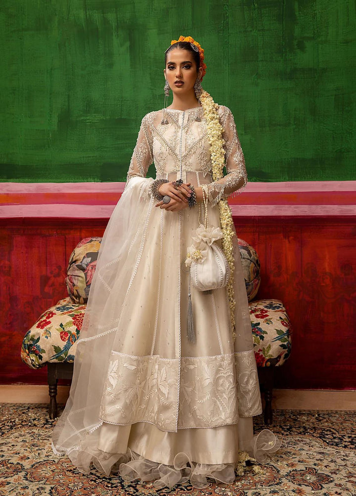Mahum Asad Luxury Pret Embroidered Silk 3 Piece Dress MIHRET