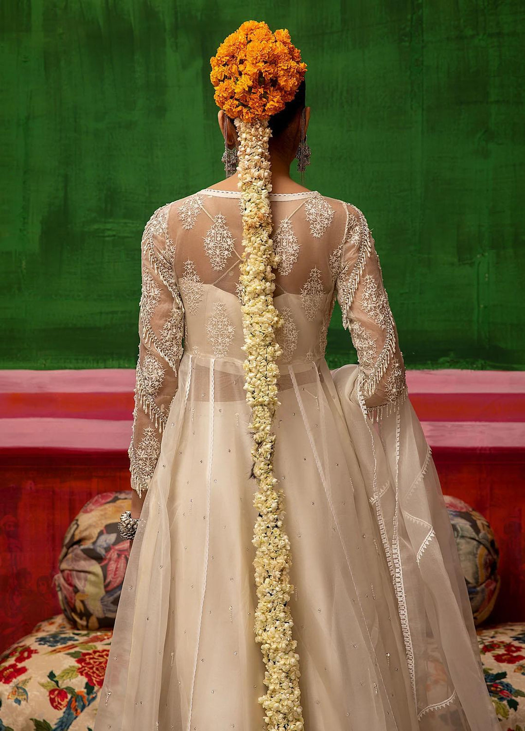 Mahum Asad Luxury Pret Embroidered Silk 3 Piece Dress MIHRET