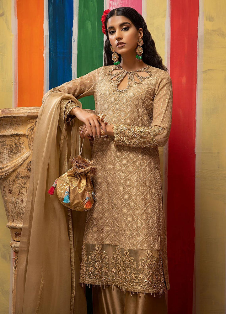 Mahum Asad Luxury Pret Embroidered Organza 3 Piece Dress PIRAM