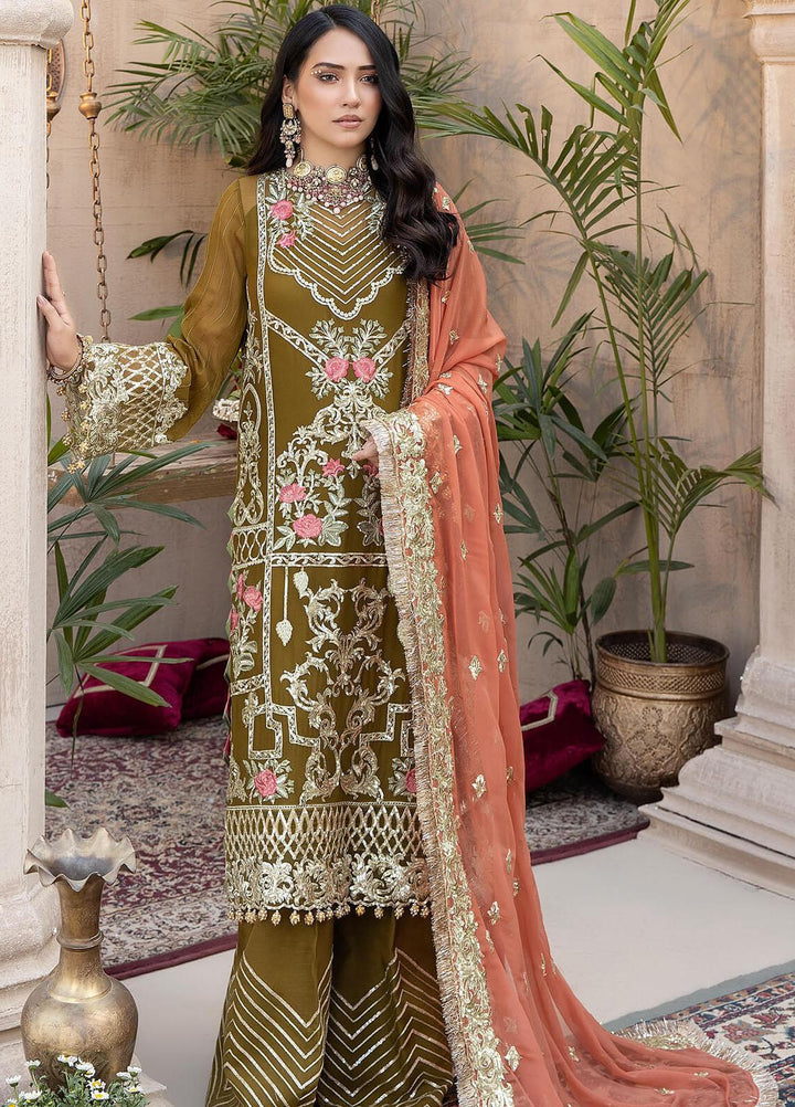 Exquise Majestic By Imrozia Premium Embroidered Chiffon Suits Unstitched 3 Piece IMP23EM M-23 Sayonee - Festive Collection