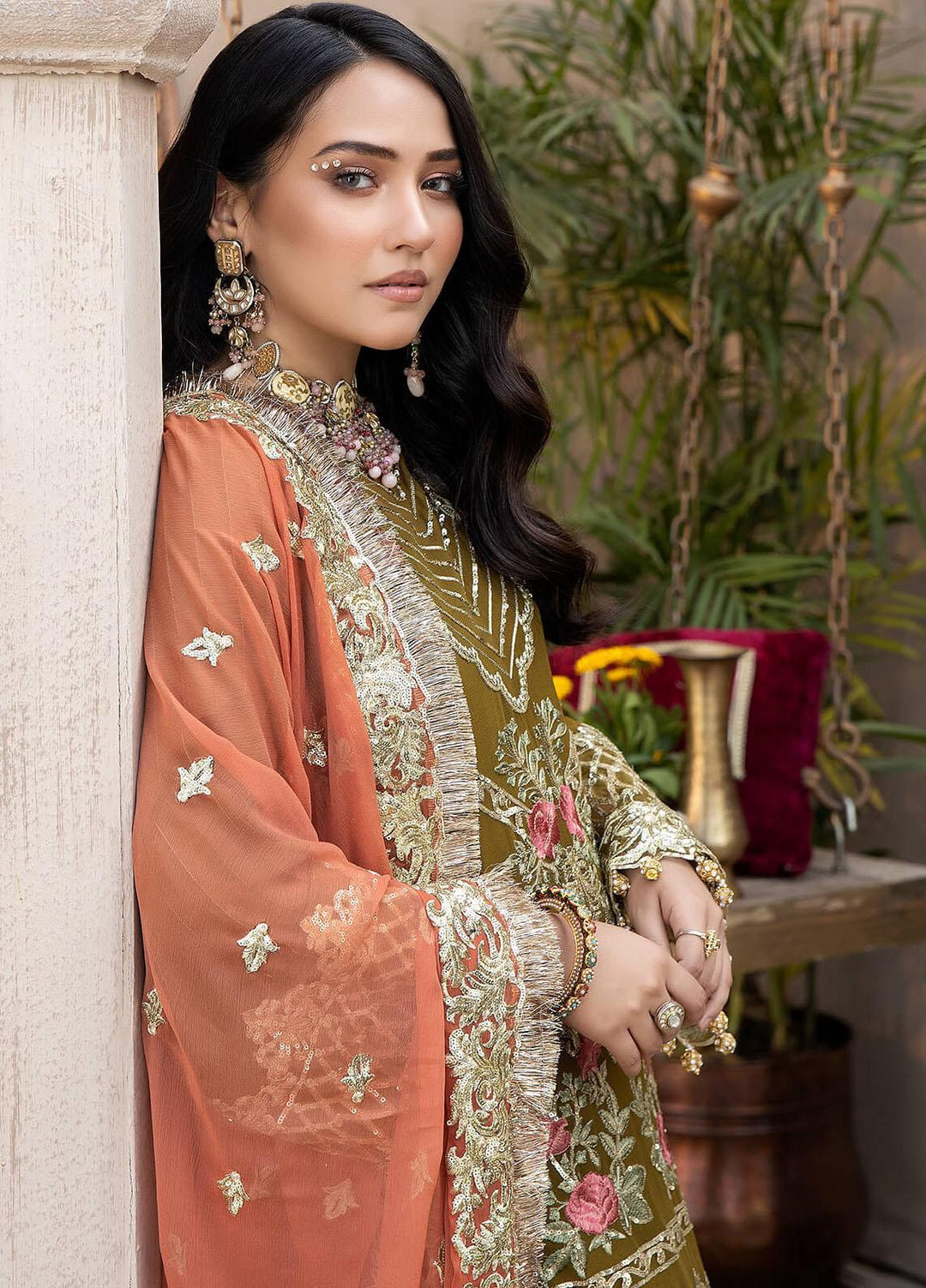 Exquise Majestic By Imrozia Premium Embroidered Chiffon Suits Unstitched 3 Piece IMP23EM M-23 Sayonee - Festive Collection