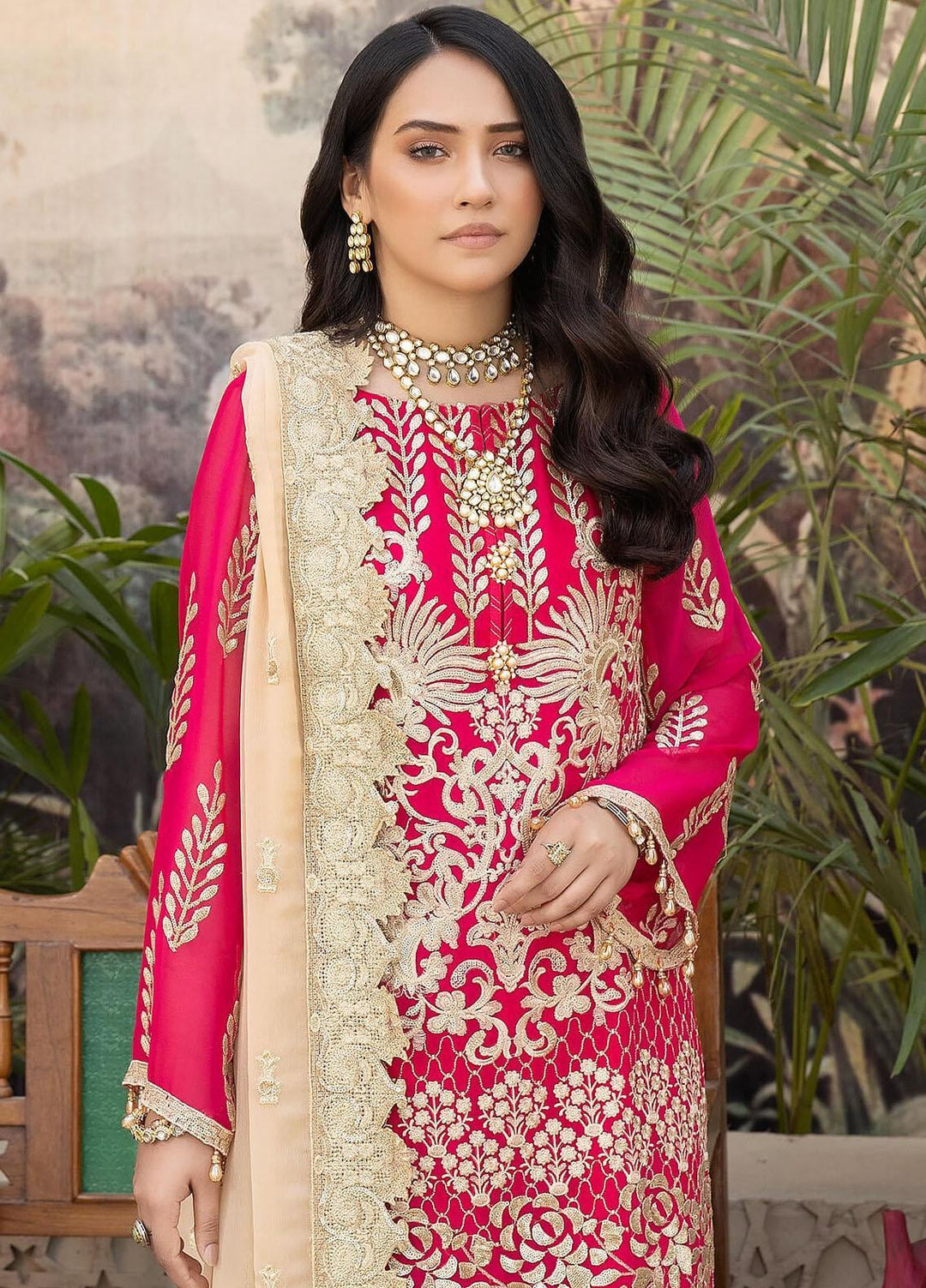 Exquise Majestic By Imrozia Premium Embroidered Chiffon Suits Unstitched 3 Piece IMP23EM M-25 Nazmin - Festive Collection