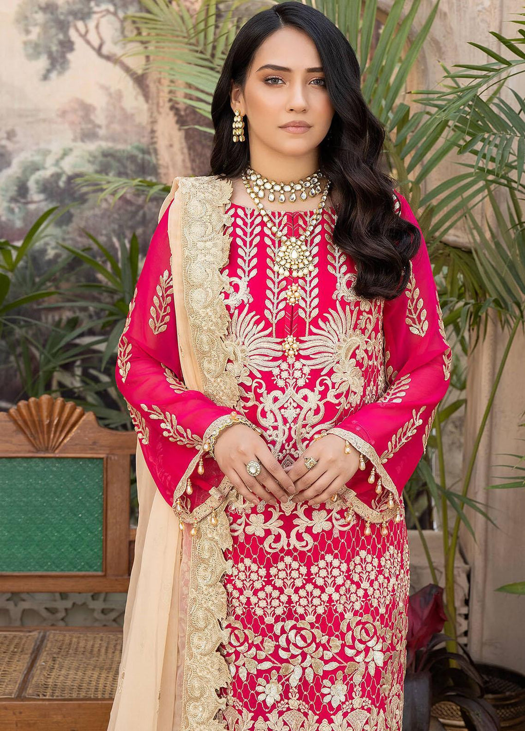 Exquise Majestic By Imrozia Premium Embroidered Chiffon Suits Unstitched 3 Piece IMP23EM M-25 Nazmin - Festive Collection