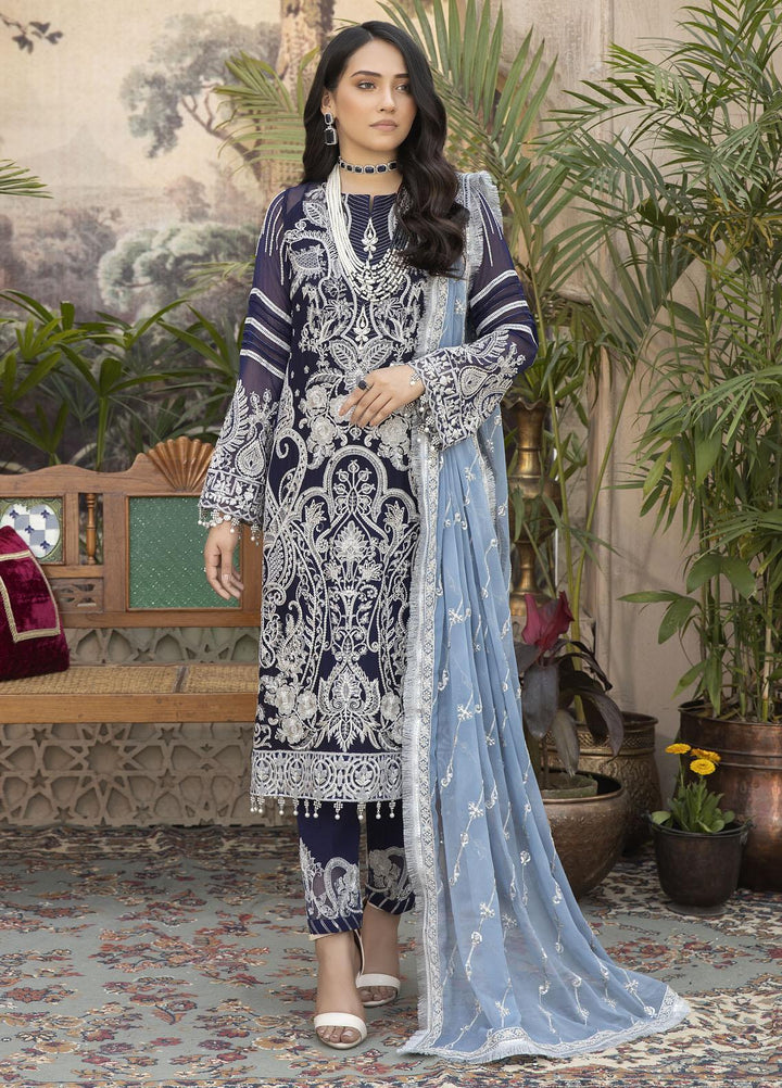Exquise Majestic By Imrozia Premium Embroidered Chiffon Suits Unstitched 3 Piece IMP23EM M-26 Vasl - Festive Collection