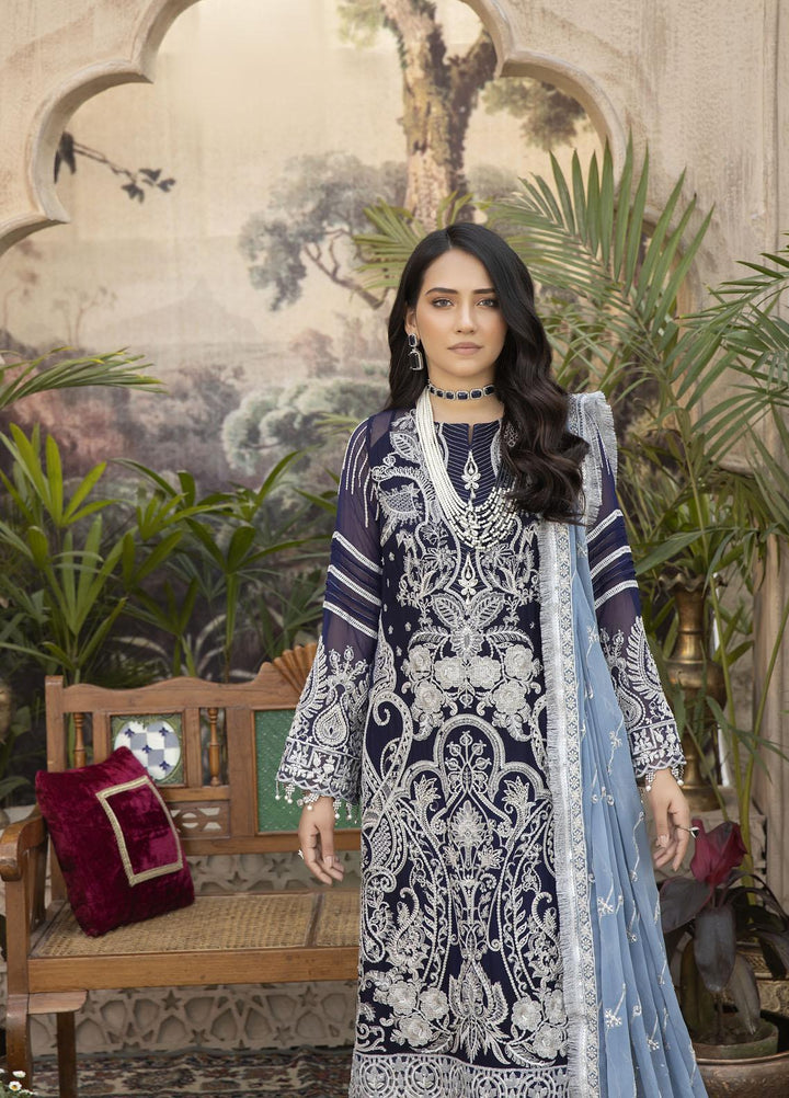 Exquise Majestic By Imrozia Premium Embroidered Chiffon Suits Unstitched 3 Piece IMP23EM M-26 Vasl - Festive Collection