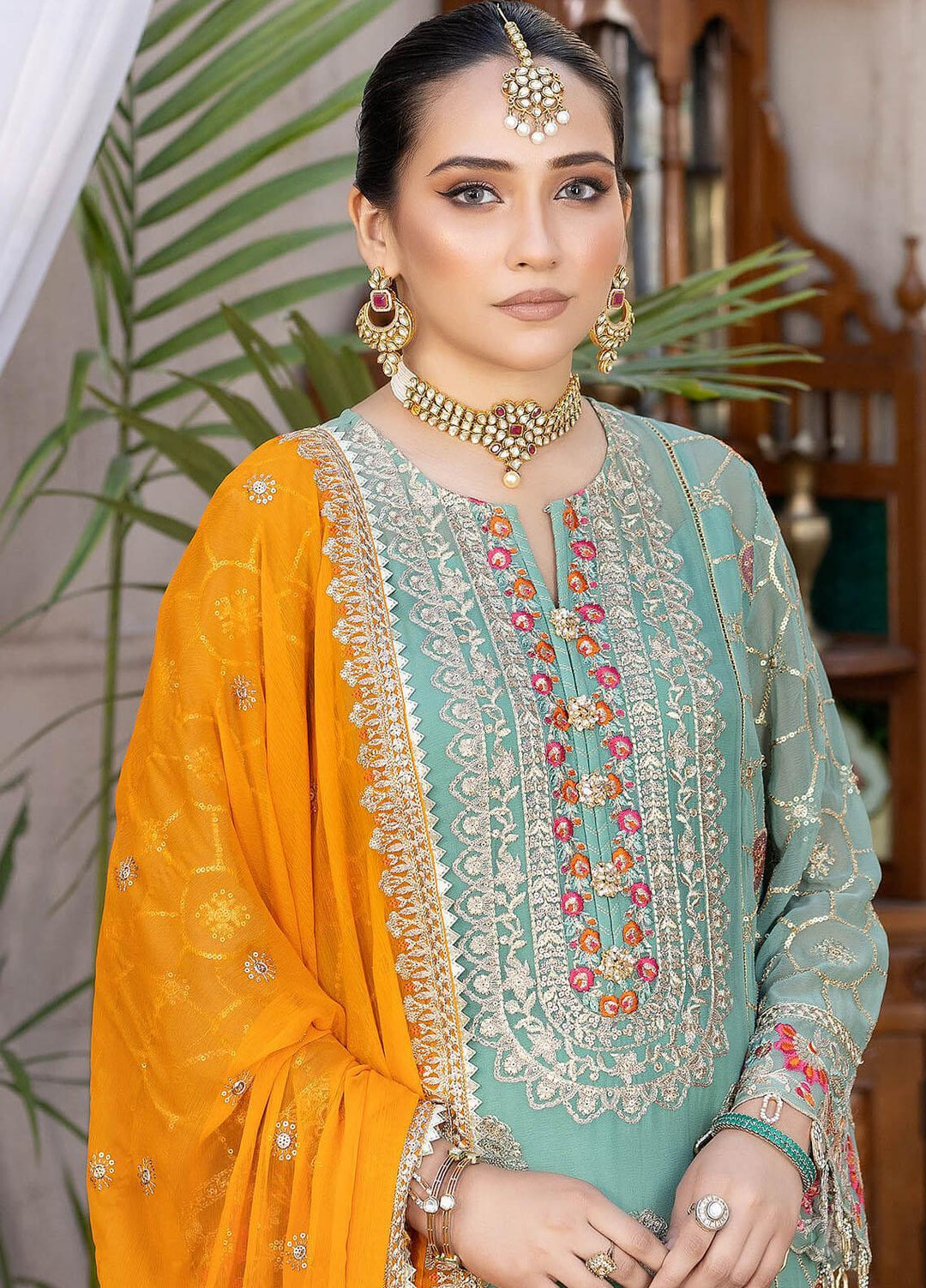 Exquise Majestic By Imrozia Premium Embroidered Chiffon Suits Unstitched 3 Piece IMP23EM M-30 Azuri - Festive Collection