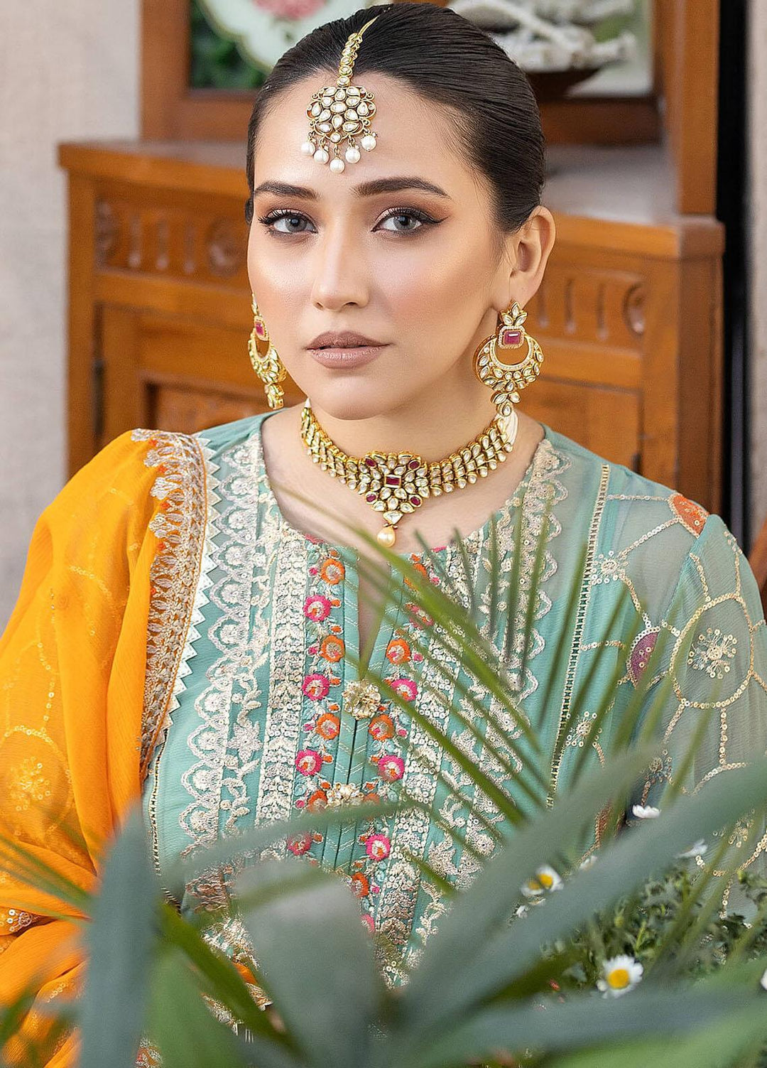 Exquise Majestic By Imrozia Premium Embroidered Chiffon Suits Unstitched 3 Piece IMP23EM M-30 Azuri - Festive Collection