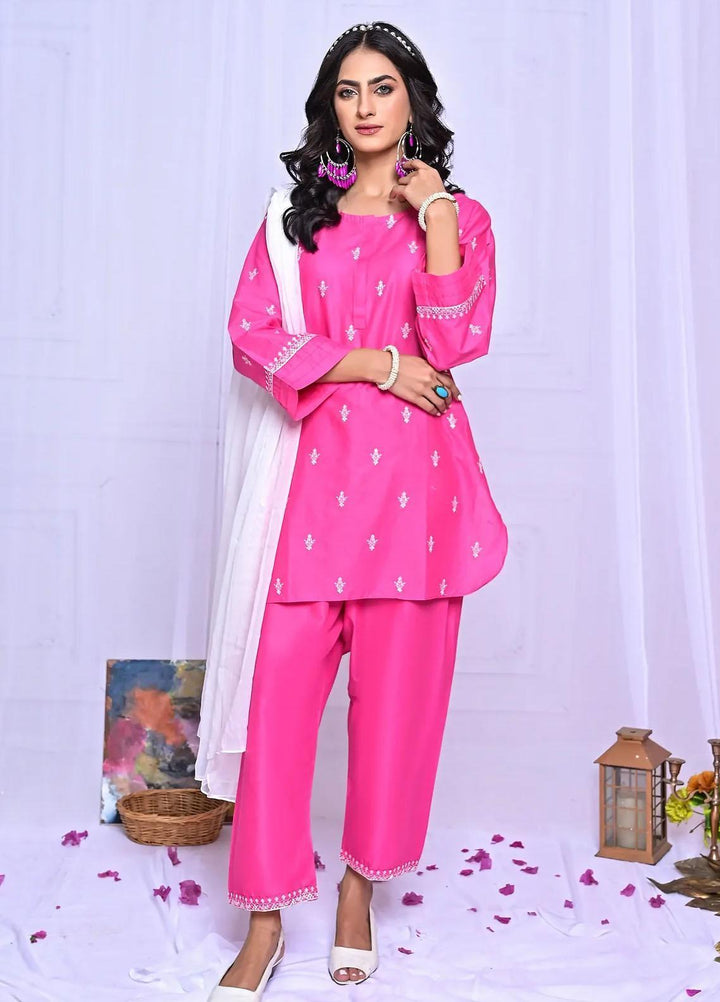 MAK Fashion Pret Embroidered Lawn 3 Piece Suit Mystic Pink