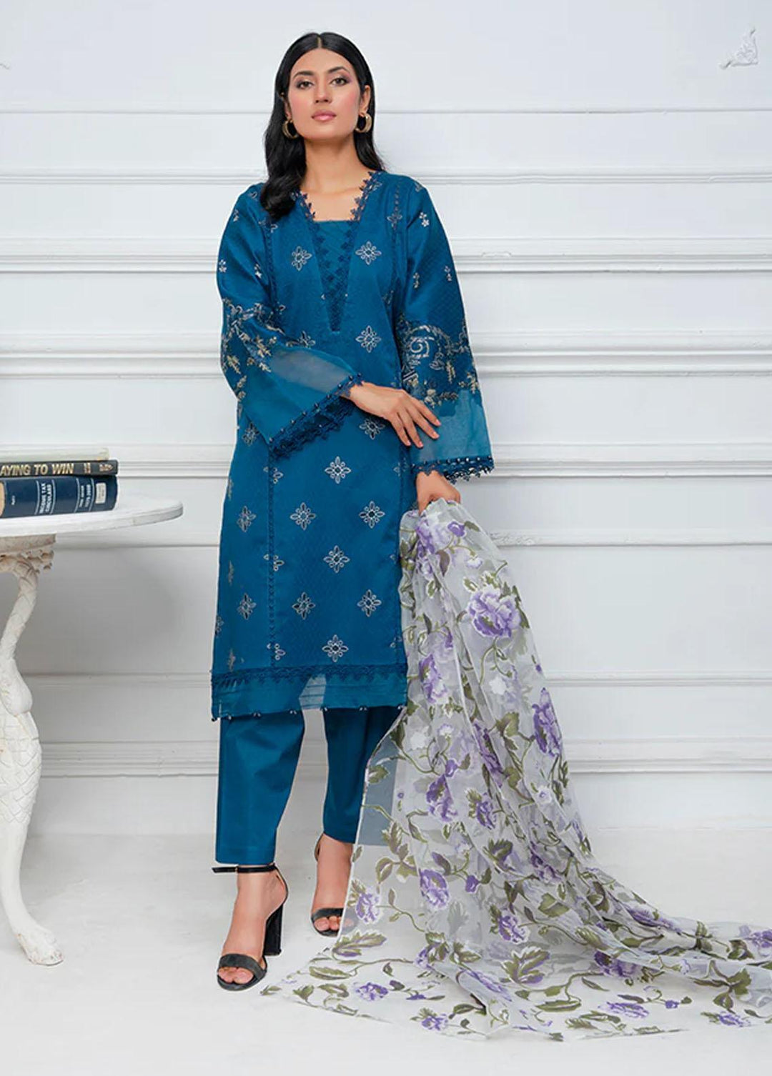 Maleena Fashion Pret Embroidered Lawn 3 Piece Suit MLN23RW Bria