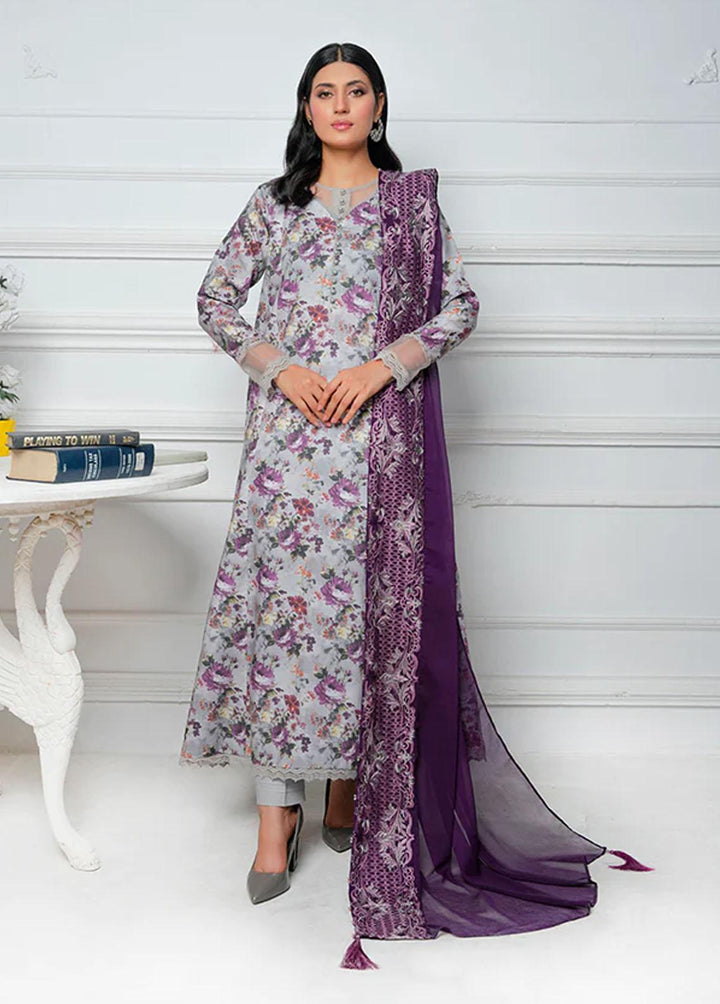 Maleena Fashion Pret Embroidered Lawn 3 Piece Suit MLN23RW Gesa