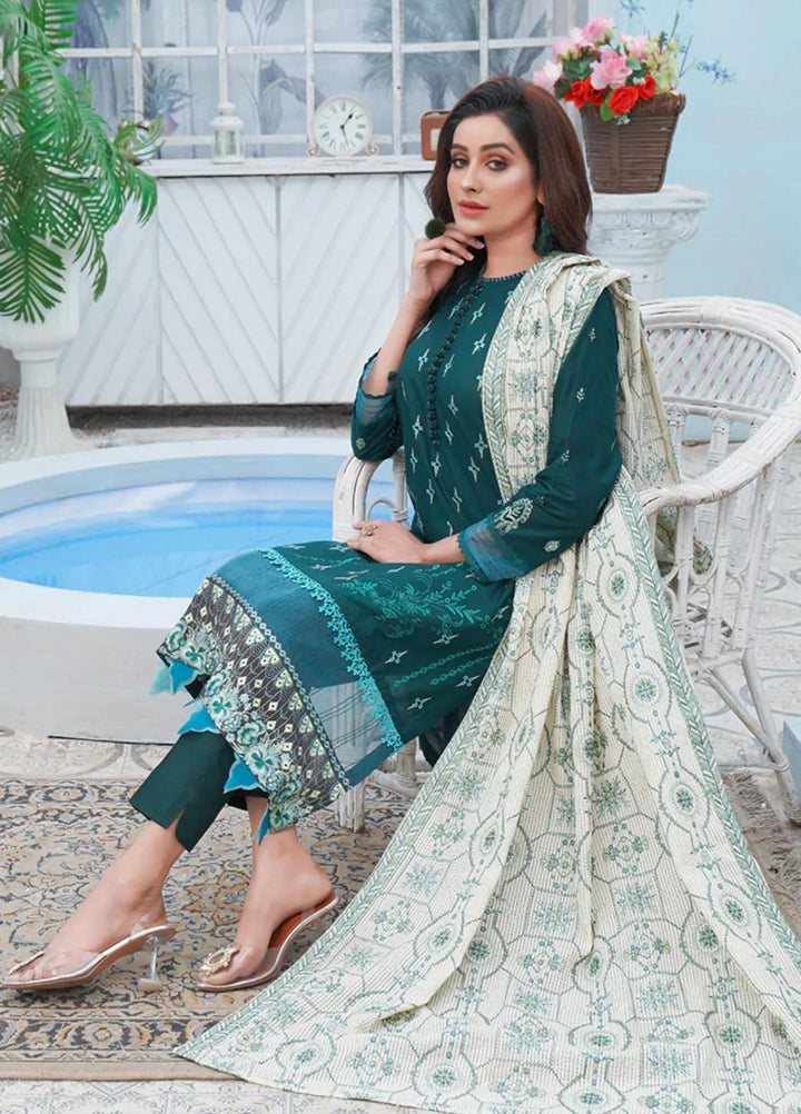 Maleena Embroidered Lawn Suits Unstitched 3 Piece MLN22UL Isabel - Summer Collection