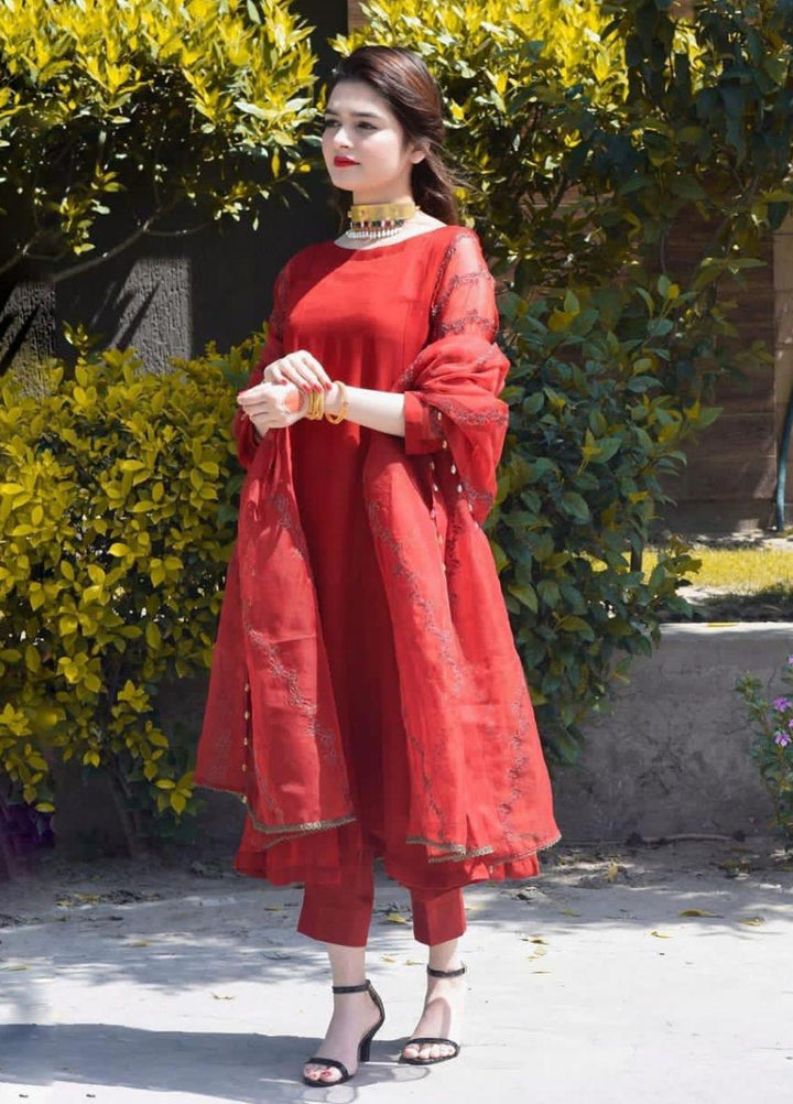 Maleena Casual Pret  Chiffon 3 Piece Suit Mahrama