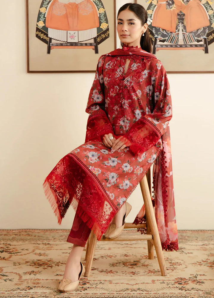 Malina By Afrozeh Embroidered Lawn Suits Unstitched 3 Piece AF24M Karis - Summer Collection