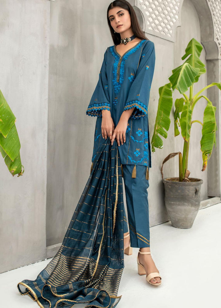Malka by Fashion Porters Embroidered Cotton Silk Suits Unstitched 3 Piece FP21MK WUS21-MK2V - Winter Collection