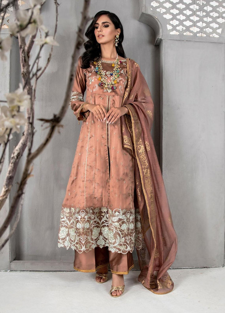 Malka by Fashion Porters Embroidered Khaadi Silk Suits Unstitched 3 Piece FP21MK WUS21-MK6 - Winter Collection