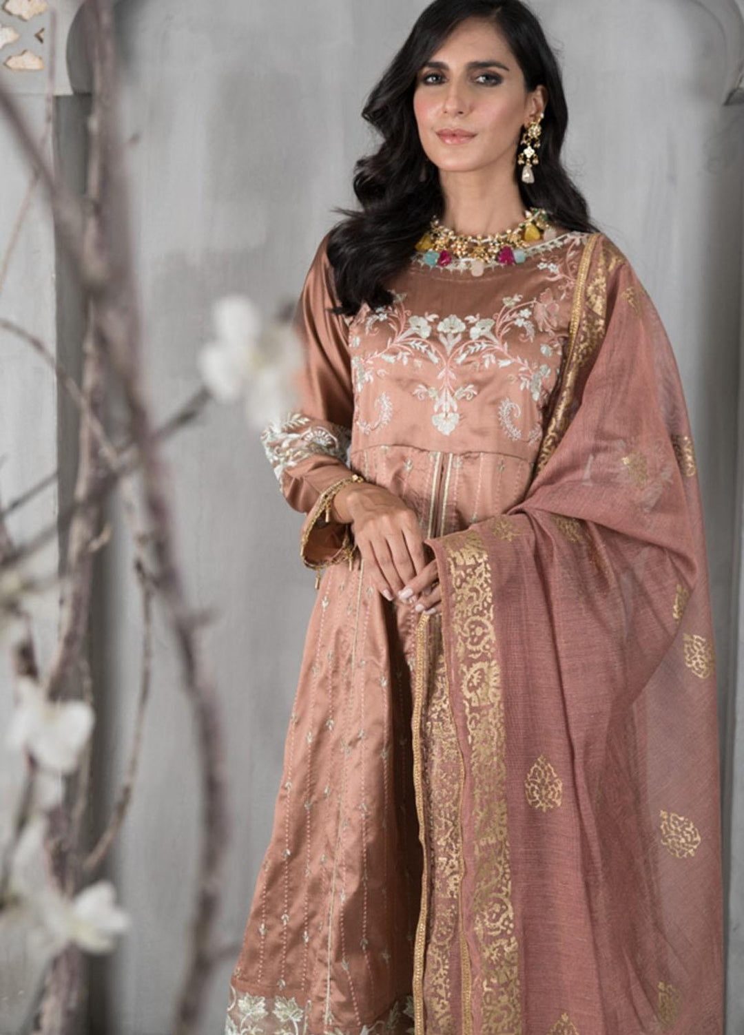 Malka by Fashion Porters Embroidered Khaadi Silk Suits Unstitched 3 Piece FP21MK WUS21-MK6 - Winter Collection