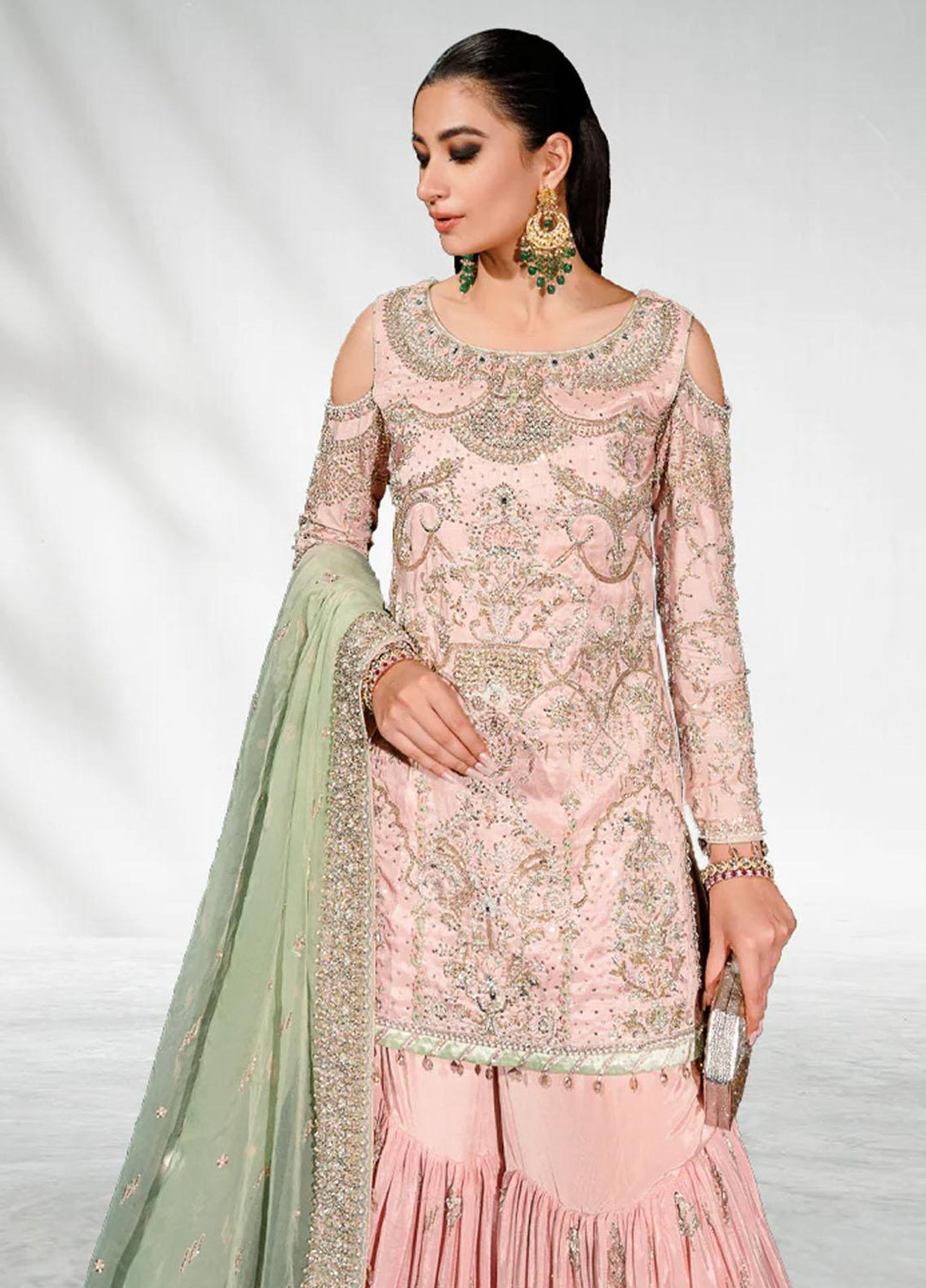 Malook By Shazia Ovais Pret Embroidered Raw Silk 3 Piece Suit MLK23B Pinaar