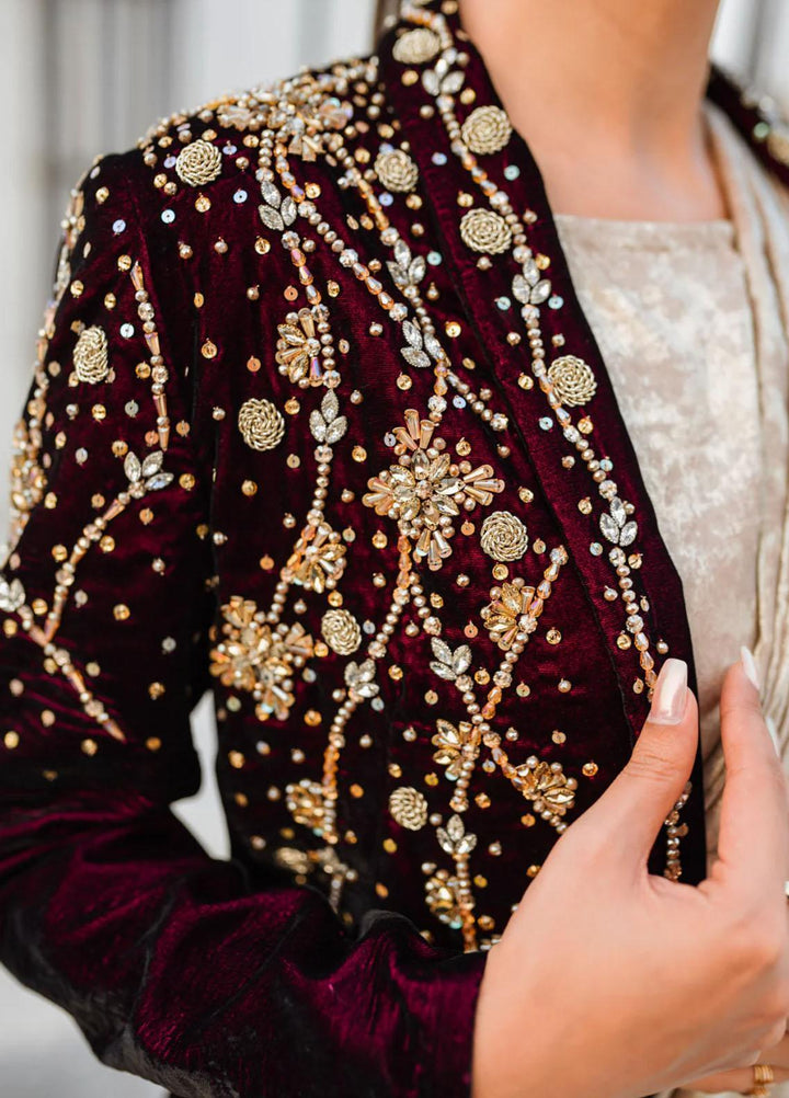 Malook By Shazia Ovais Pret Embroidered Velvet Jacket MLK23V Erina