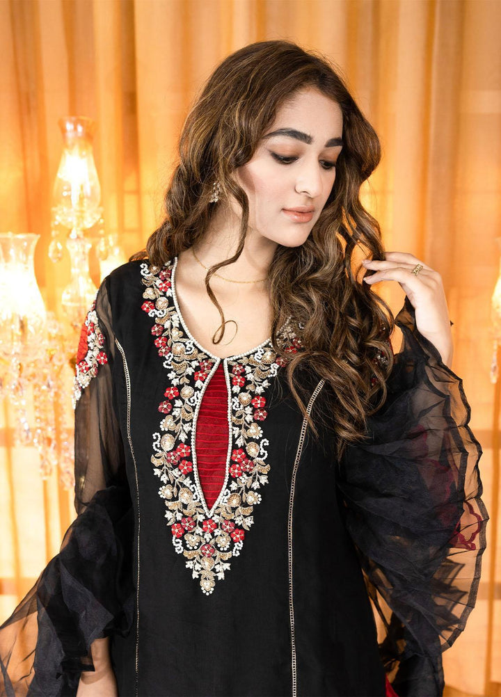 Manaal Arfeen Luxury Pret  Chiffon 3 Piece Suit MNL23LP Black Magic