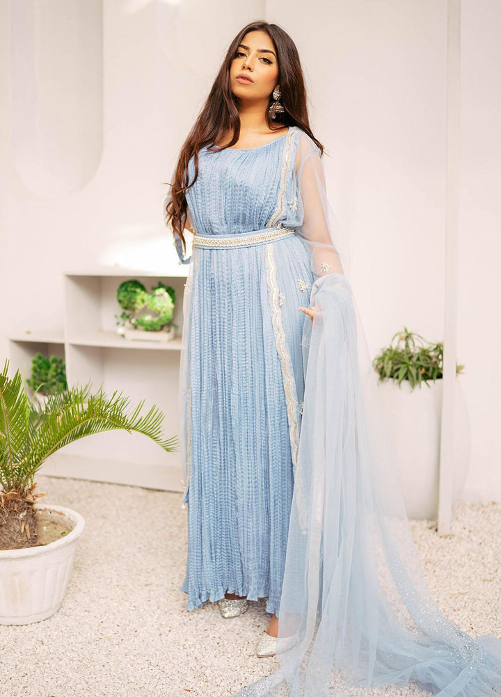 Manaal Arfeen Luxury Pret  Silk 3 Piece Suit MNL23LP Blue wave