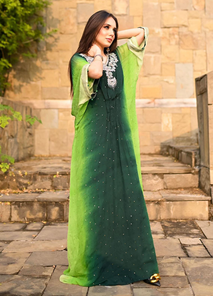 Manaal Arfeen Luxury Pret  Chiffon Kaftan MNL23LP Poison Ivy