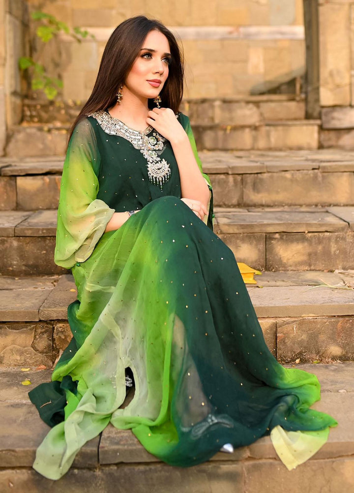 Manaal Arfeen Luxury Pret  Chiffon Kaftan MNL23LP Poison Ivy
