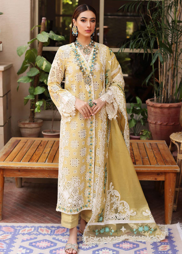 Manara By Kahf Embroidered Lawn Suits Unstitched 3 Piece KHF22M KML-03A Nargis - Luxury Collection