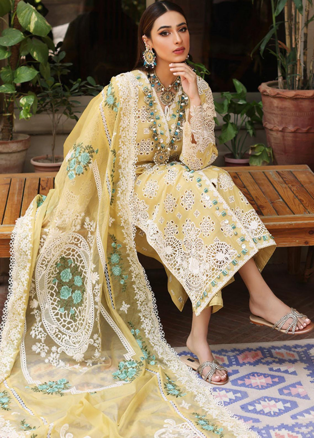 Manara By Kahf Embroidered Lawn Suits Unstitched 3 Piece KHF22M KML-03A Nargis - Luxury Collection
