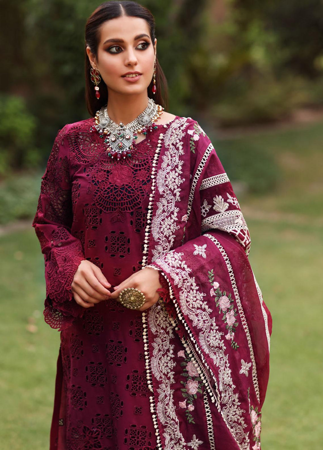 Manara By Kahf Embroidered Lawn Suits Unstitched 3 Piece KHF22M KML-03B Suri - Luxury Collection