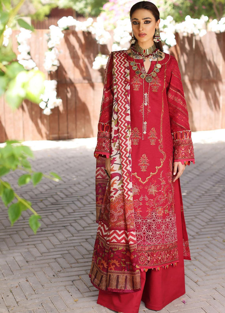 Manara By Kahf Embroidered Lawn Suits Unstitched 3 Piece KHF22M KML-07 Gul e Lala - Luxury Collection