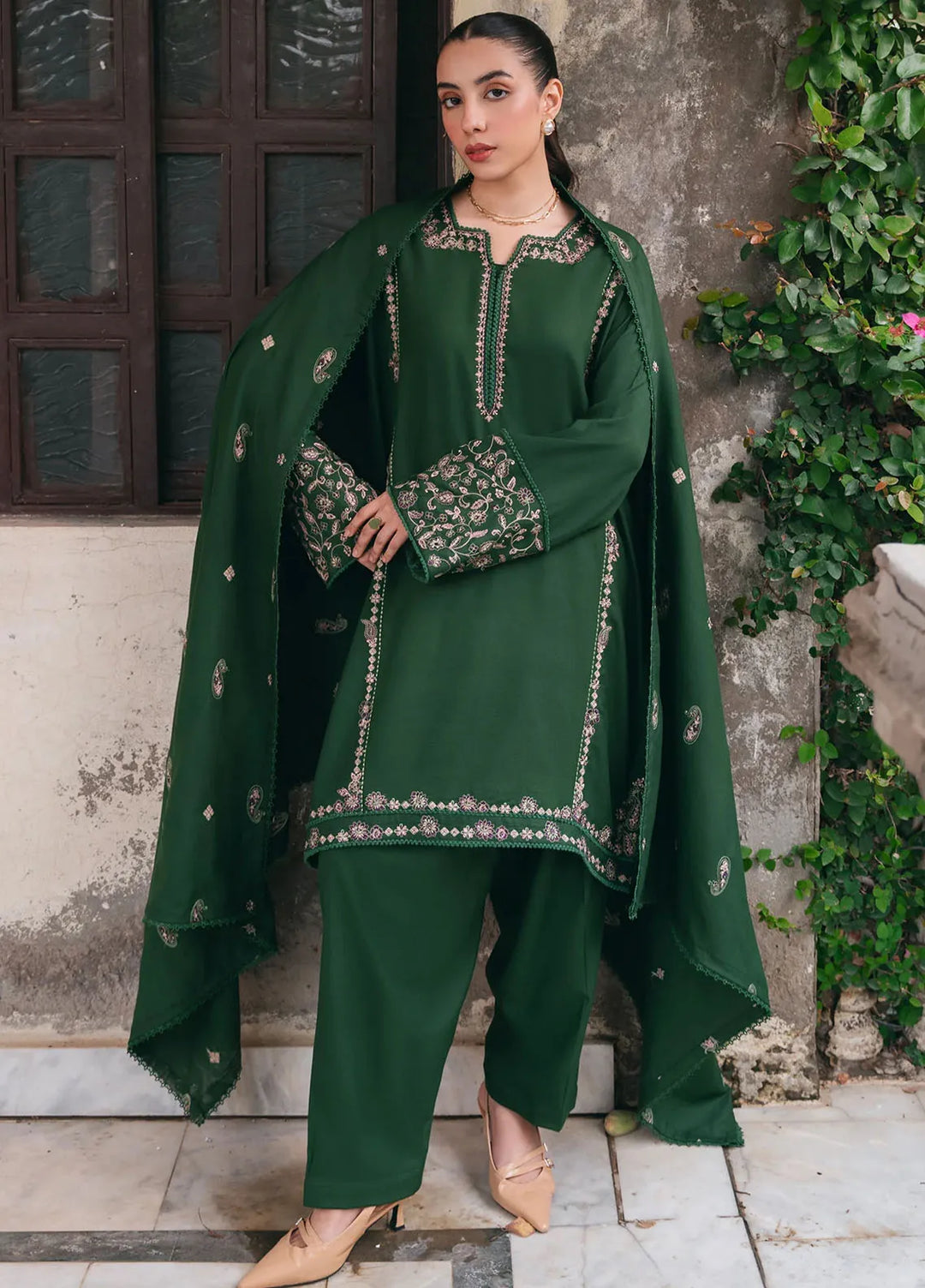 Mannat Clothing Pret Embroidered Linen 3 Piece Suit Payal