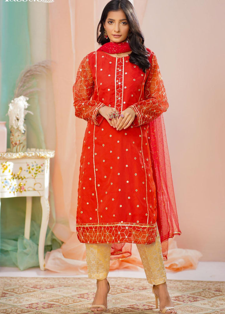 Tassels Pret  Organza 3 Piece Suit MT22M1-Musavira