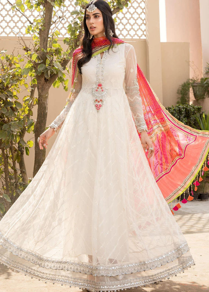 Maria B Embroidered Net Suits Unstitched 3 Piece MB21EL D-08 - Festive Collection