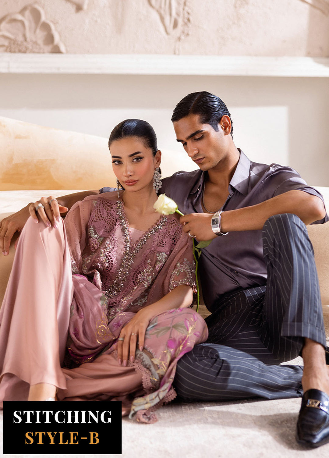 Maria B Embroidered Chiffon Suits Unstitched 3 Piece MB25CU D-05 - Formals Collection