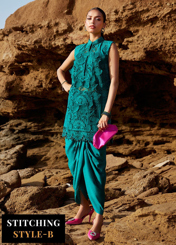 Maria B Embroidered Lawn Suits Unstitched 3 Piece MB25LL D-05 - Summer Collection
