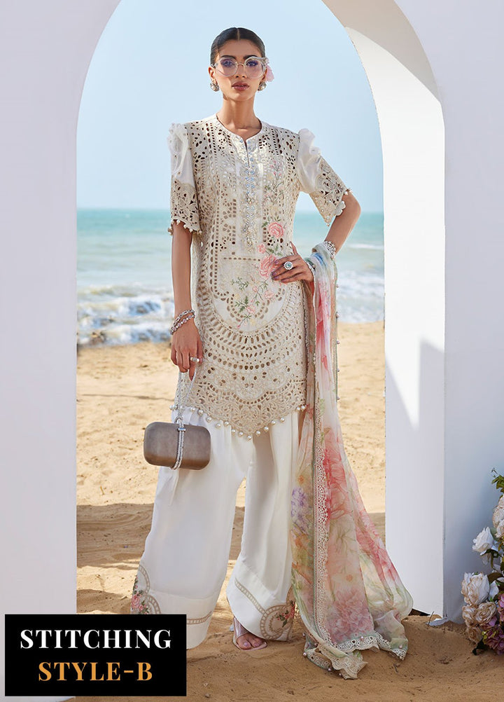 Maria B Embroidered Lawn Suits Unstitched 3 Piece MB25LL D-07 - Summer Collection